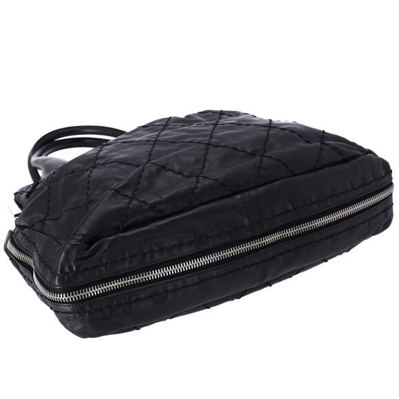 CHANEL Wild Stitch Expandable Frame Tote Bag Black Leather - Picture 6 of 7